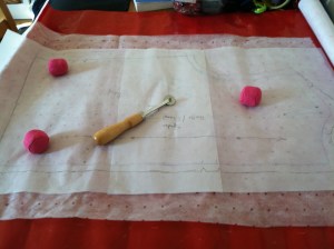 Marking pattern on to "Kwik Trace" muslin