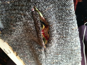 Completed welt pockets